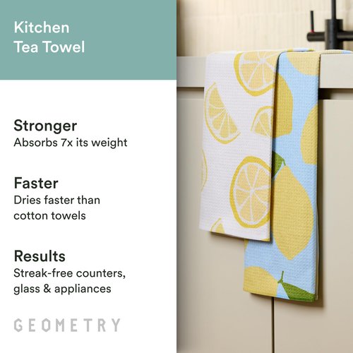 GEOMETRY Spring Kitchen Towels - Quick Dry Microfiber Cloth Spring & Summer Dish Towels for Kitchen Drying - Premium Quick Dry Towel - Flutter Bloom, 18" x 30" - 2-Pack