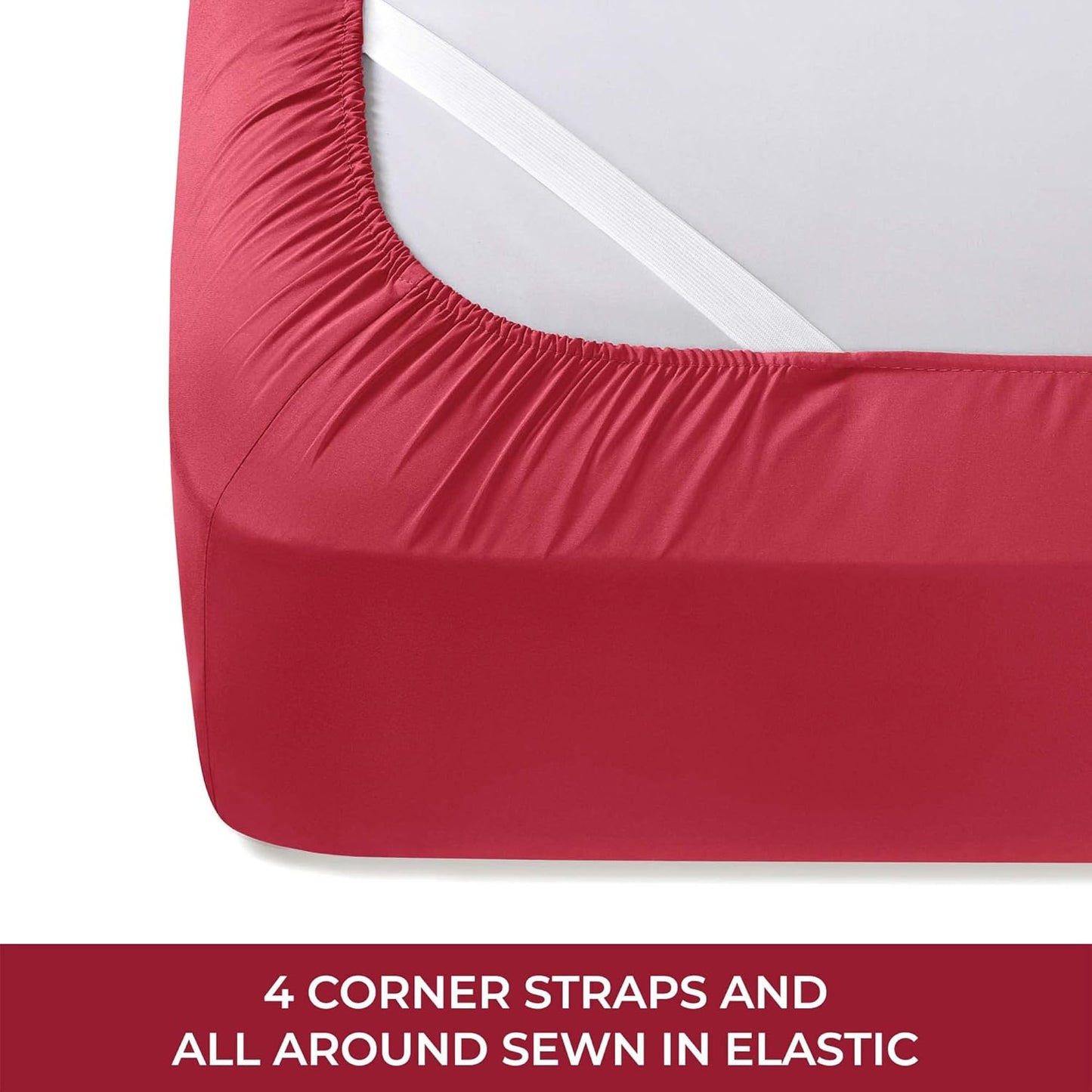 Mellanni RV Short Queen Sheets - Luxury 4 PC Bedding Set | Extra Soft, Cooling, Deep Pocket (Brick Red)