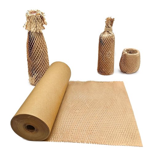 Honeycomb Packing Paper - 15" x 262' Recyclable Cushioning Wrap Roll for Moving & Shipping | Khaki