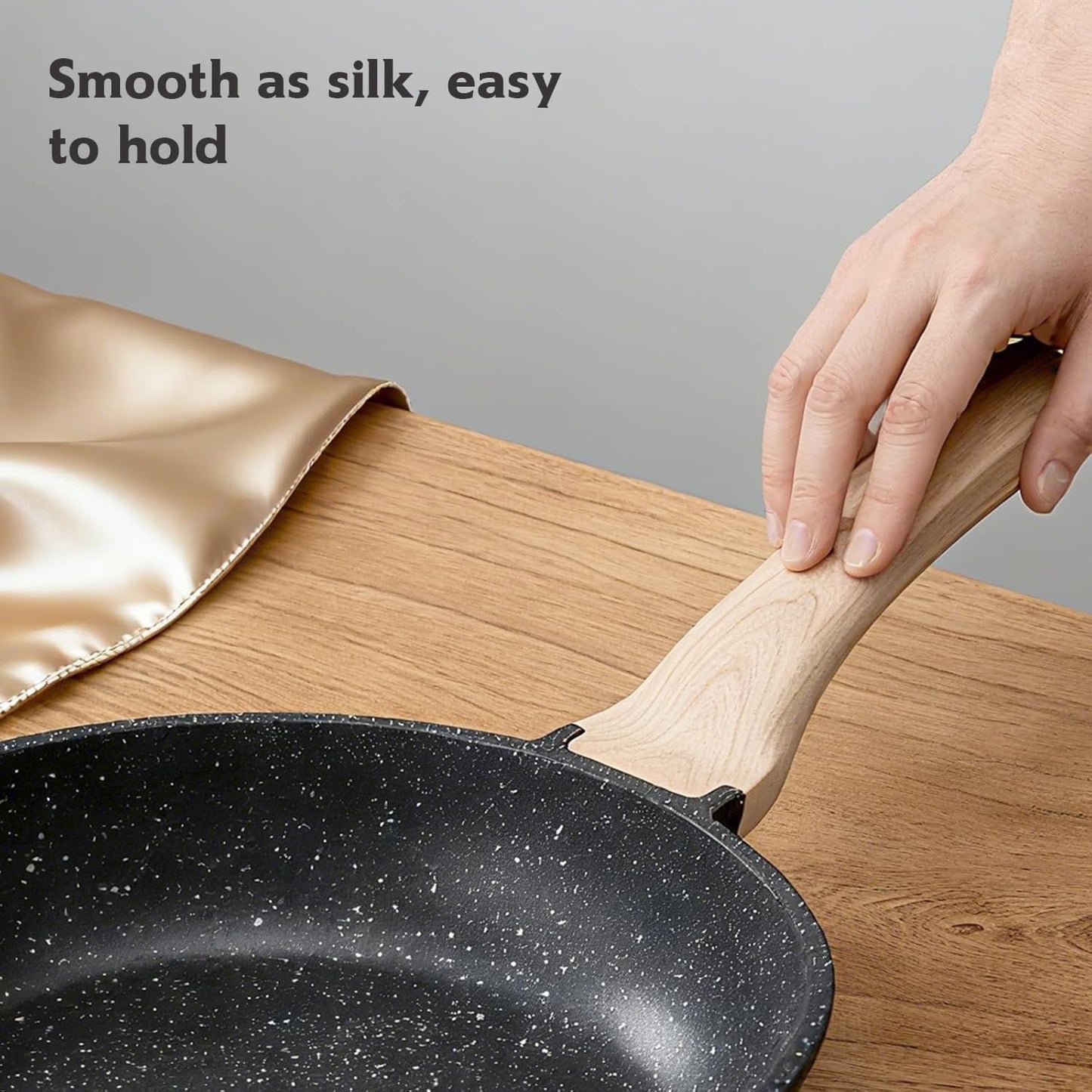 Roomena Nonstick Frying Pan - 8 Inch Granite Skillet with Heat-Resistant Handle | PFOA Free & Induction Compatible