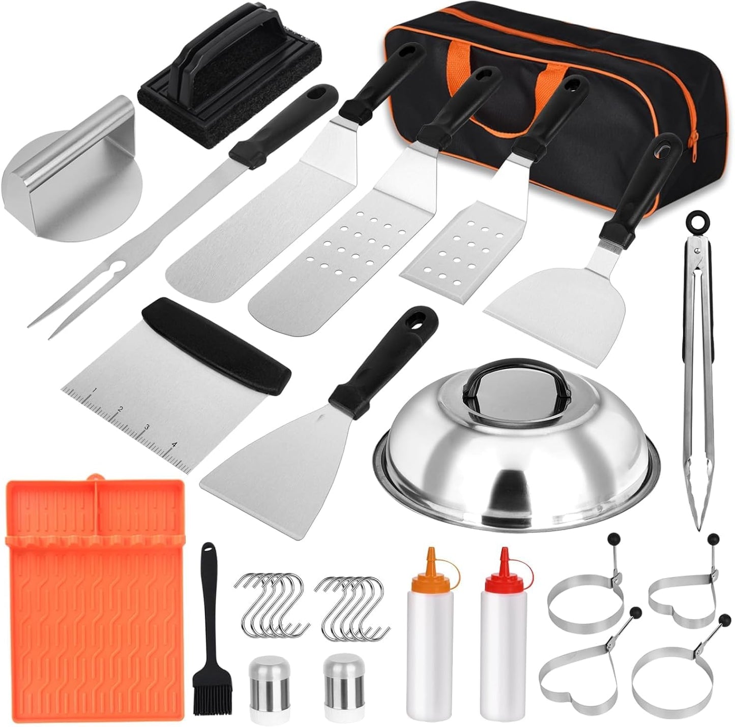 Skiennix 30-Piece Griddle Accessories Kit - Essential Flat Top Grill Tools for Outdoor Barbecue