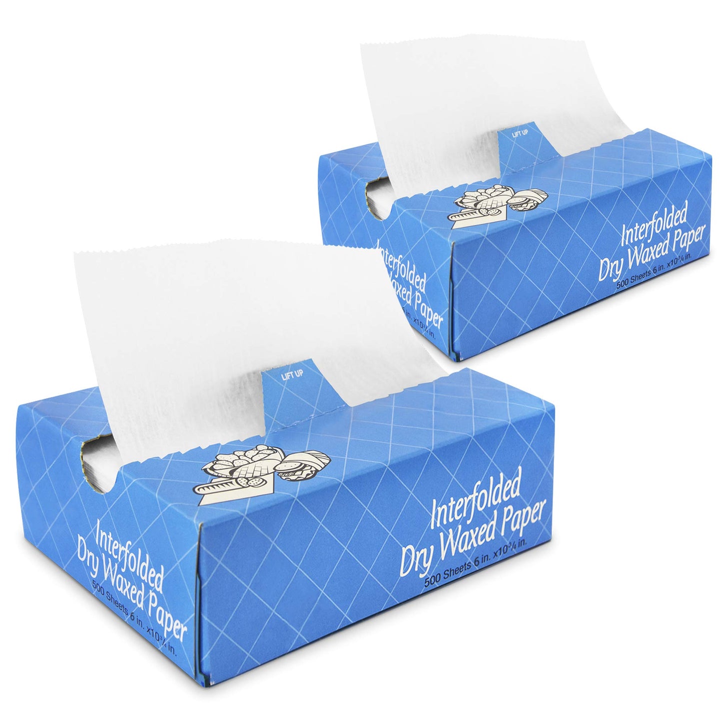 Fit Meal Prep 1000 Sheets 6 x 10.75” Dry Wax Paper Sheets for Food, Greaseproof Sandwich Wrapping, Interfolded Deli Wax Paper for Fries, Burgers, Food Basket, Made in USA