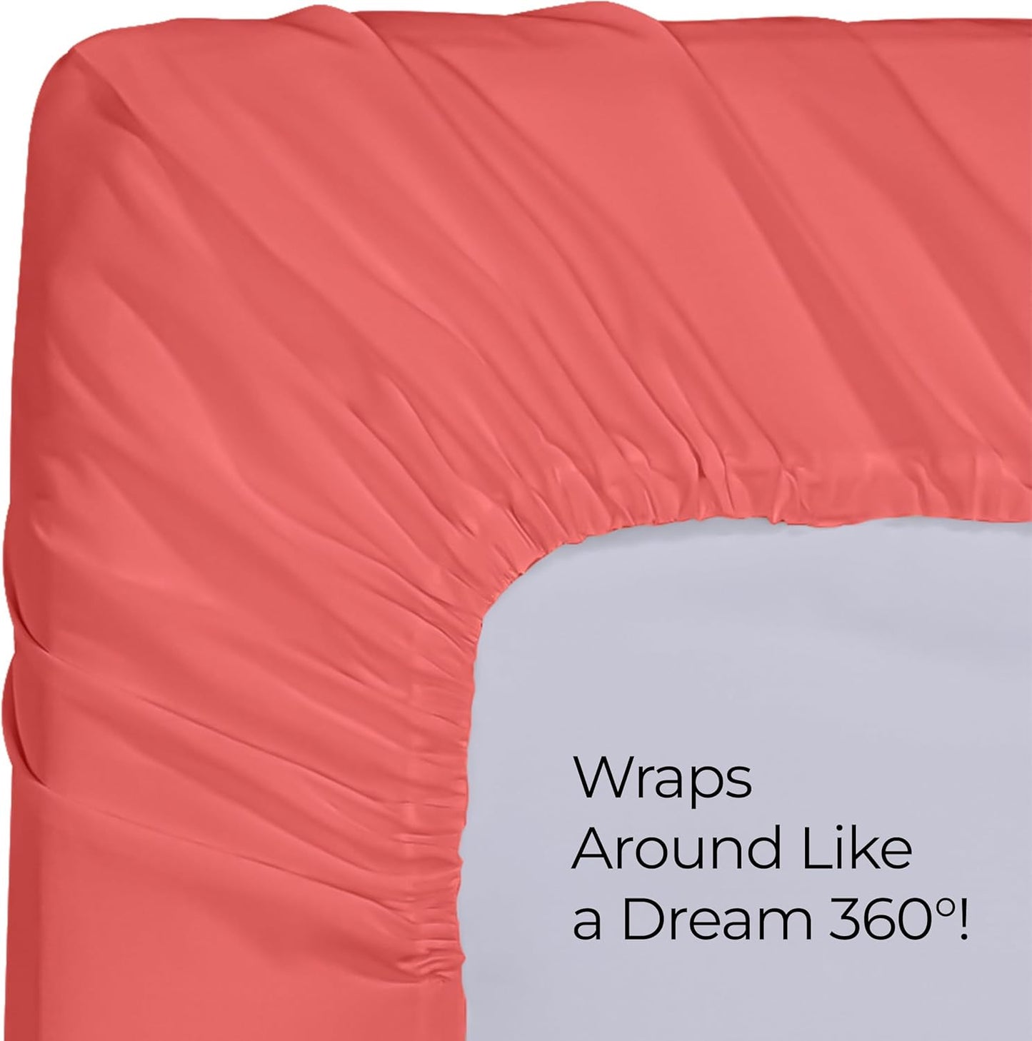 Utopia Bedding Full Fitted Sheet - Soft Microfiber - Deep Pocket - Coral Color - Easy Care & Fade Resistant