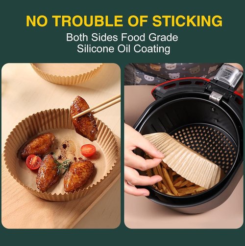 Air Fryer Disposable Paper Liner, Non-Stick Round Parchment, AirFryer Accessories, Oil Proof, Water Proof, Cooking Baking Roasting Filter for Microwave Oven Frying Pan(125PCS, 6.3inch)