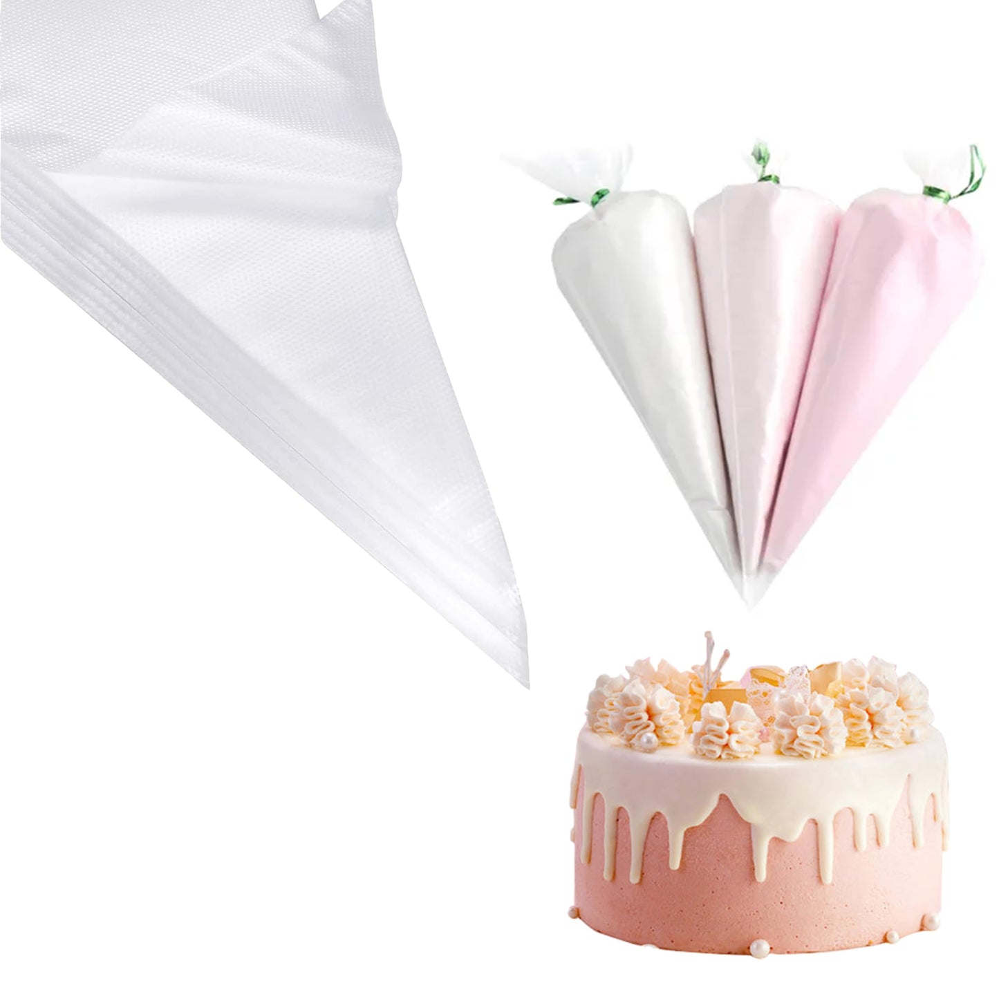 Piping Bags,100 Pieces Anti Burst Piping Bags, 12 Inches, Icing Piping Bags, Disposable Cake Decorating Bags, Non-Slip Pastry Bags-Ideal for Cakes,Cream Frosting and Cookie Decorating