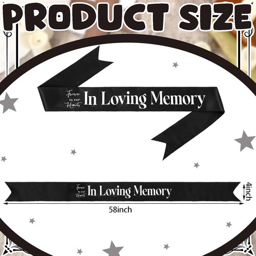 Fanfanwin Funeral Sash - Memorial Ribbon for Casket or Wreath | 58x4'' Black, In Loving Memory