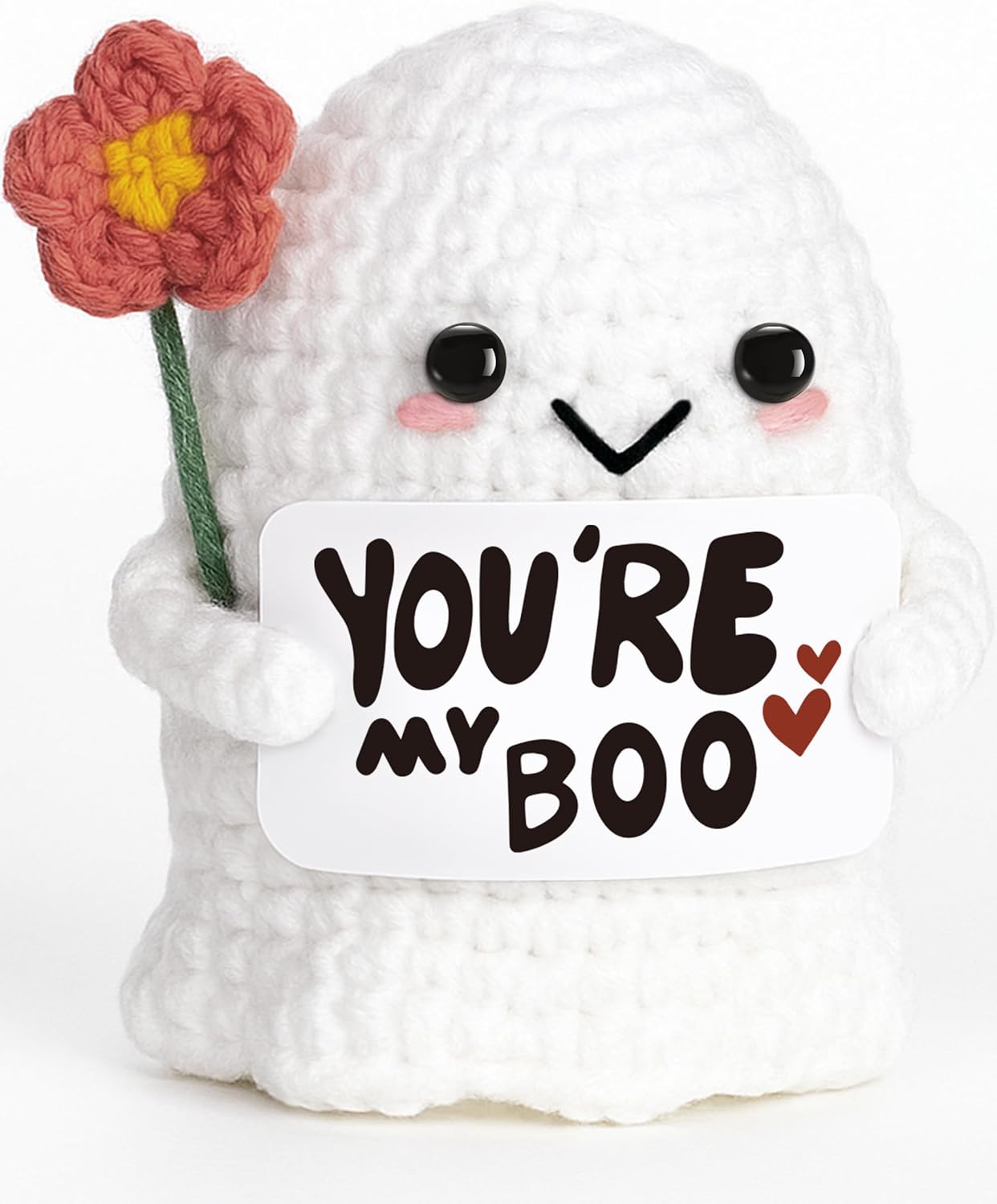Skiennix You're My Boo Crochet Ghost - Cute Anniversary Gift for Him/Her | Perfect for Valentine's Day & Halloween