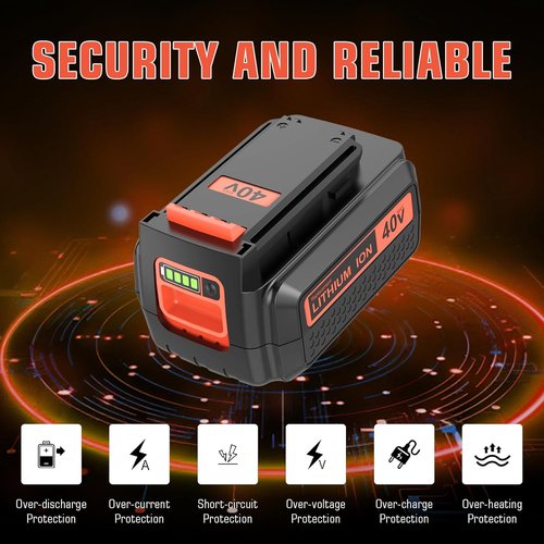 Black and Decker 40V MAX Lithium-Ion Replacement Battery - 2 Pack, 3.6Ah for Cordless Tools