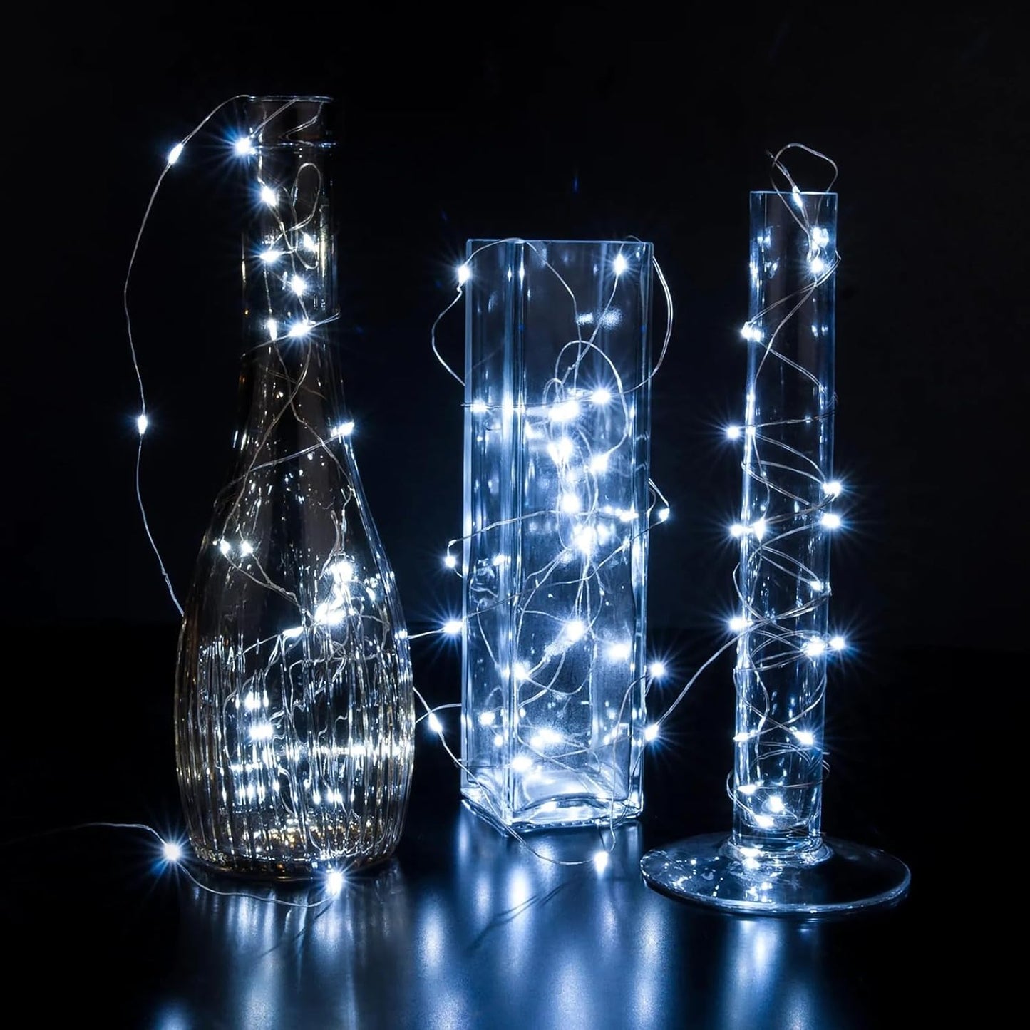 Skiennix 20 LED Fairy Lights - 7Ft Waterproof Twinkle String Lights for Weddings & Decor | 8 Pack