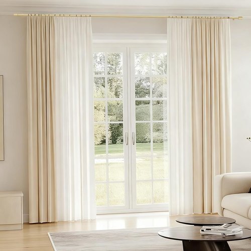 Adjustable Gold Curtain Rods by [Brand Name] | 5/8” Diameter, 30-45 Inch for Small Windows | 2 Pack with Brackets