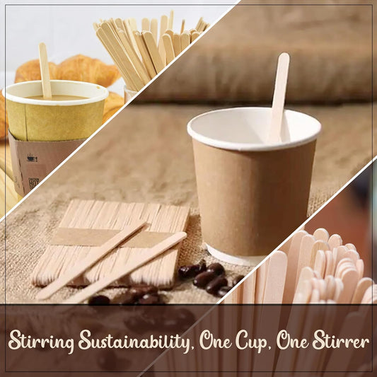 7" Wooden Coffee Stirrer, Wood Stir Sticks with Round Ends - Pack of 1,000ct