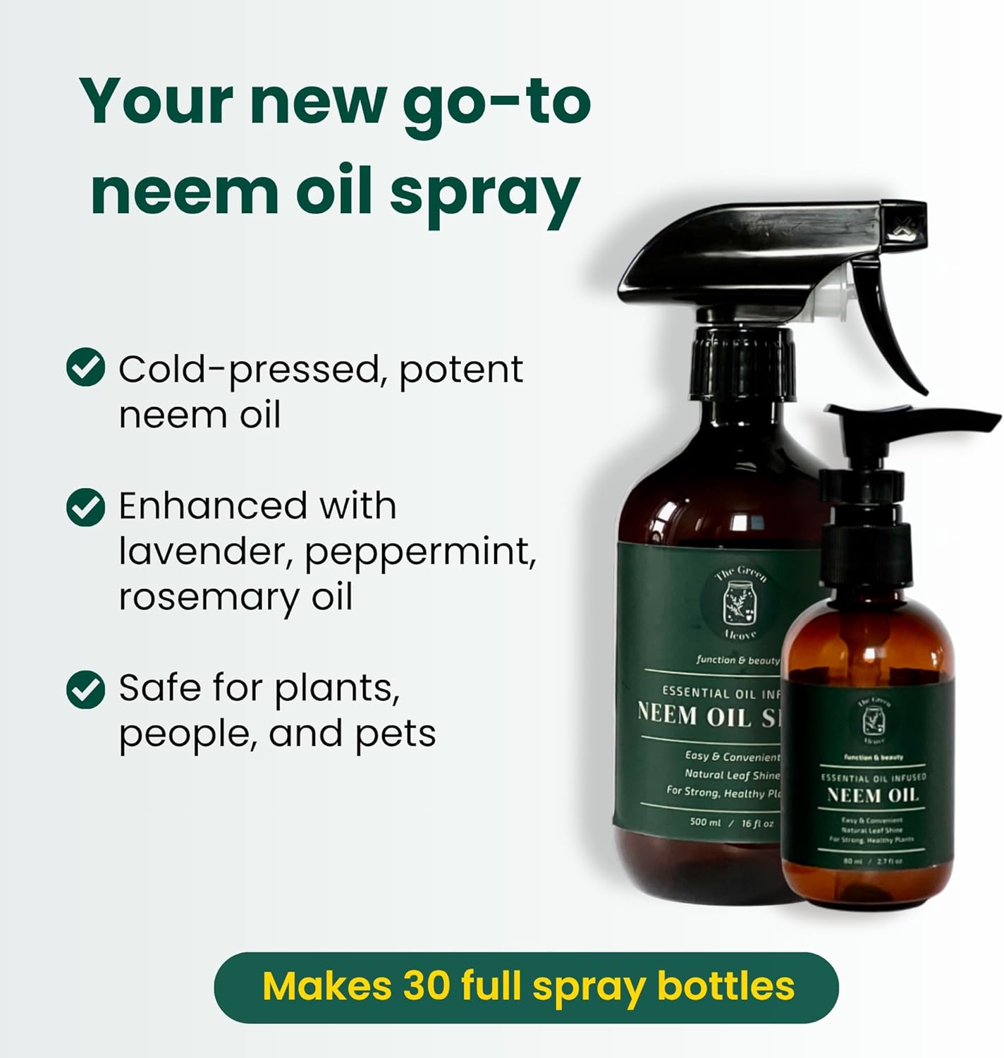 Neem Oil for Plants by [Brand Name] - Natural Leaf Shine Spray for Indoor & Outdoor Gardens, 480 fl oz