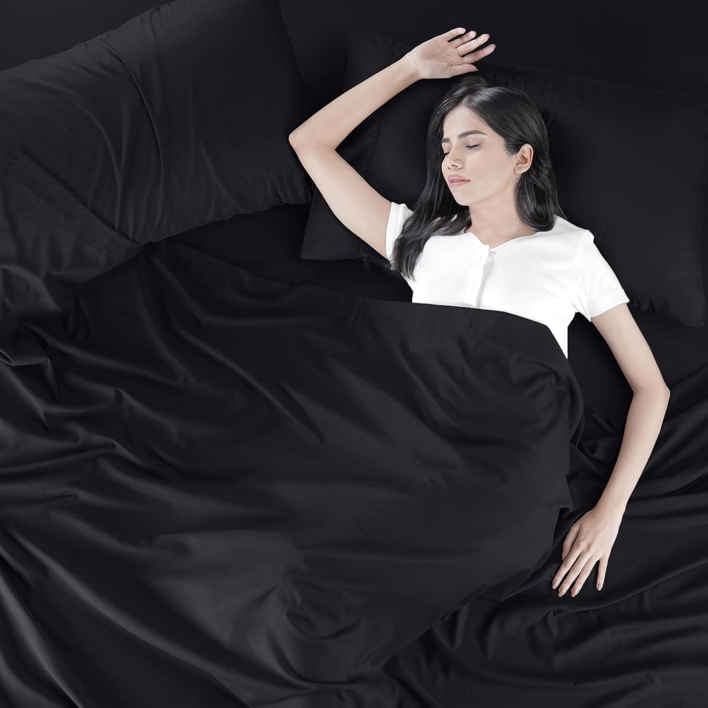 Utopia Bedding Queen Bed Sheets Set - Soft Brushed Microfiber | Fade & Shrinkage Resistant - Black