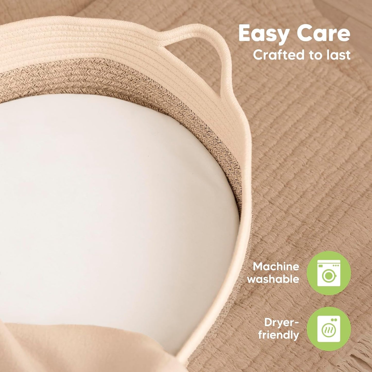 Skiennix Baby Bassinet Sheets - Soft Viscose Bamboo Fitted Sheets for 33x17 Mattresses | 2-Pack in Soft White