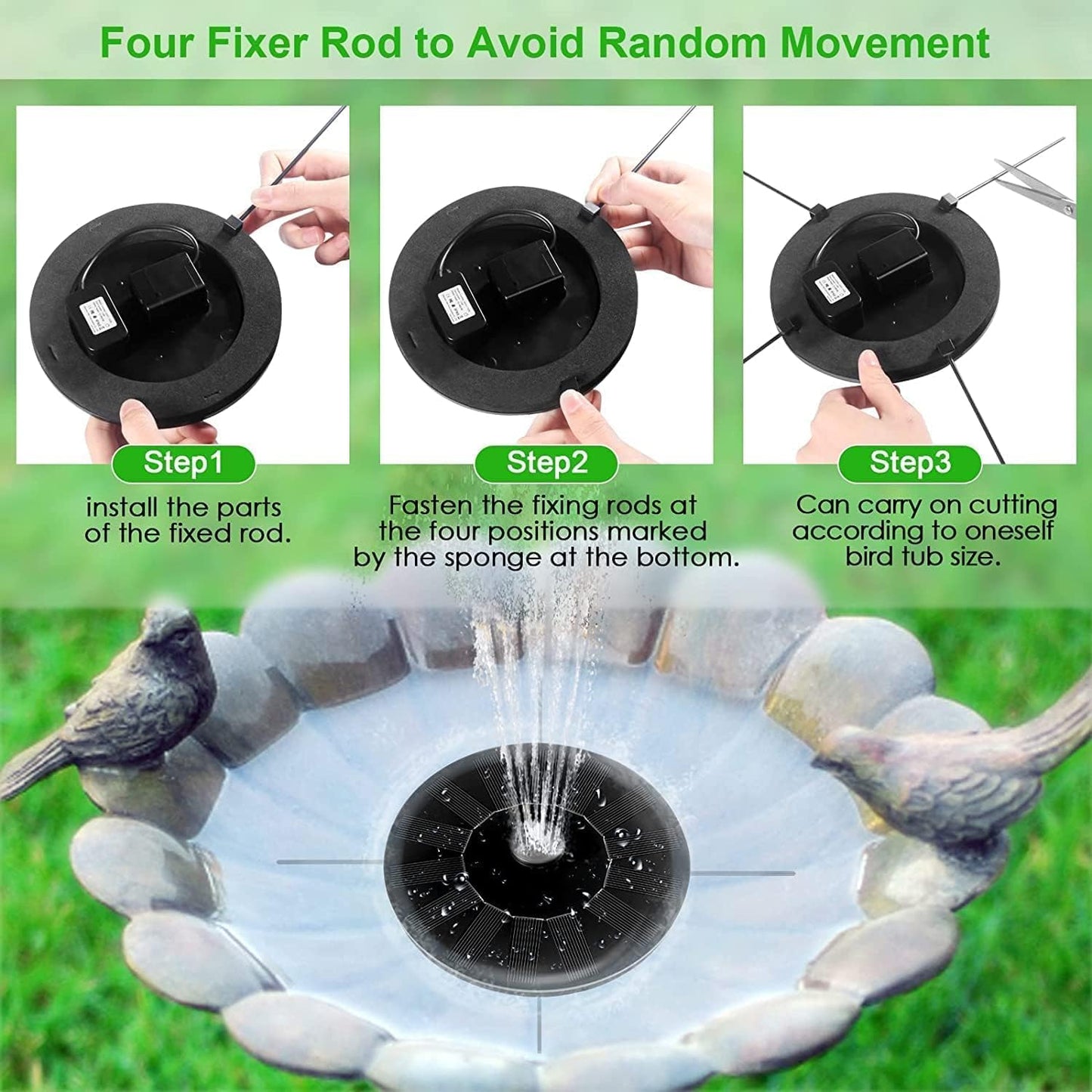Solar Bird Bath Fountain Pump by 2026 - 1.4W Floating & Standing Water Pump with 10 Nozzles for Garden & Pond