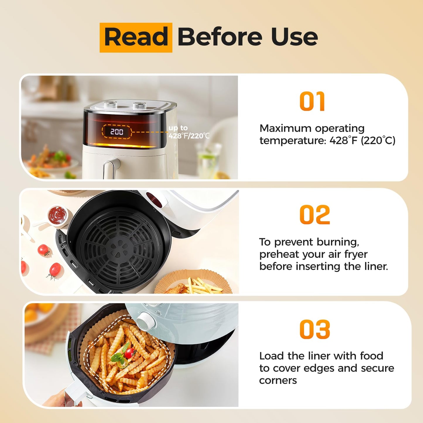 250 Pcs 8" Round Air Fryer Liners Disposable, Unbleached Parchment Paper Liners for Airfryer Basket, Non-Stick & Leakproof Baking Paper for Oven Roasting