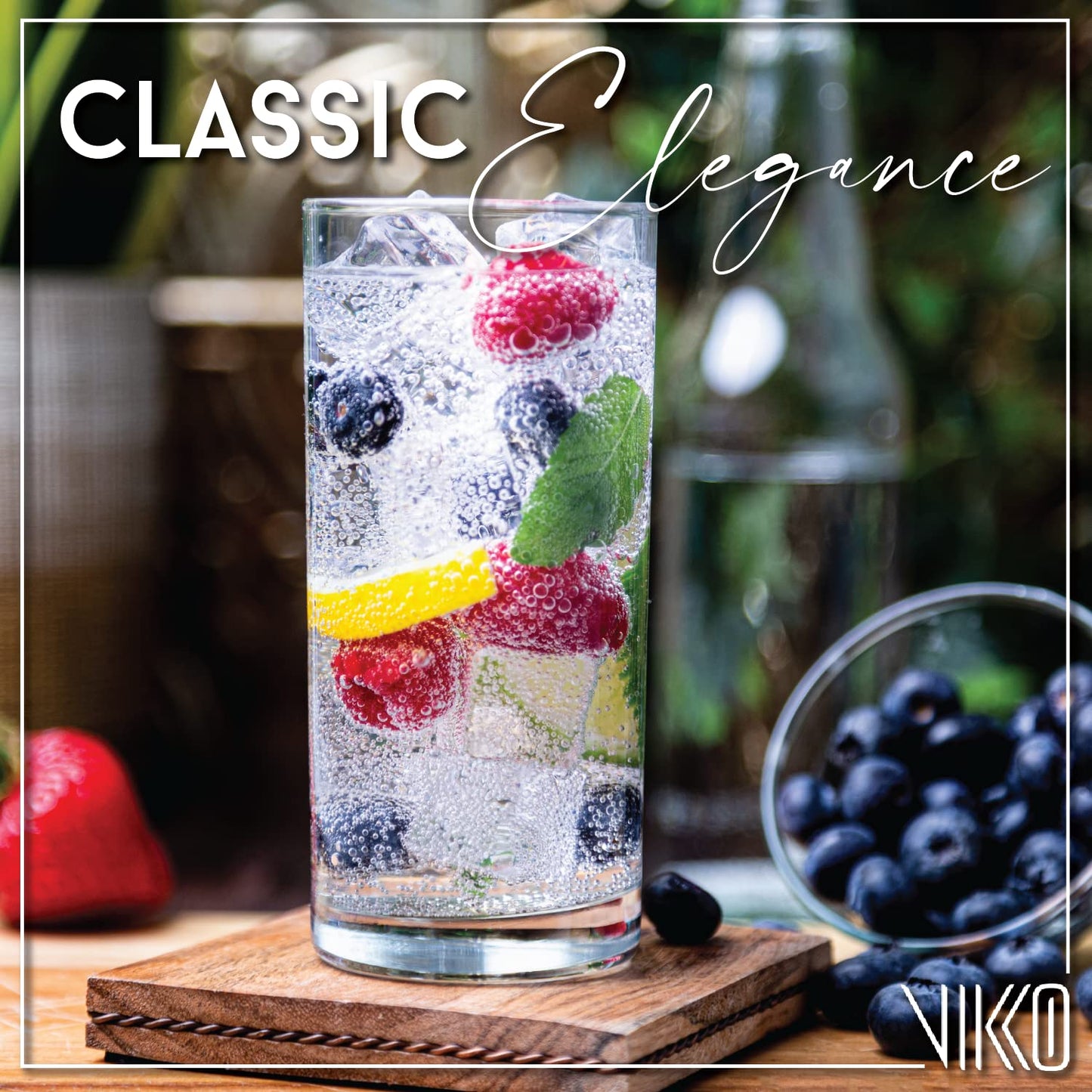 Vikko Water Glasses, Set of 4 Drinking Glasses, Thick and Durable Tumbler, 10 Ounce Tall Kitchen Glasses, Dishwasher Safe Highball Glass Tumbler, Heavy Duty Cups