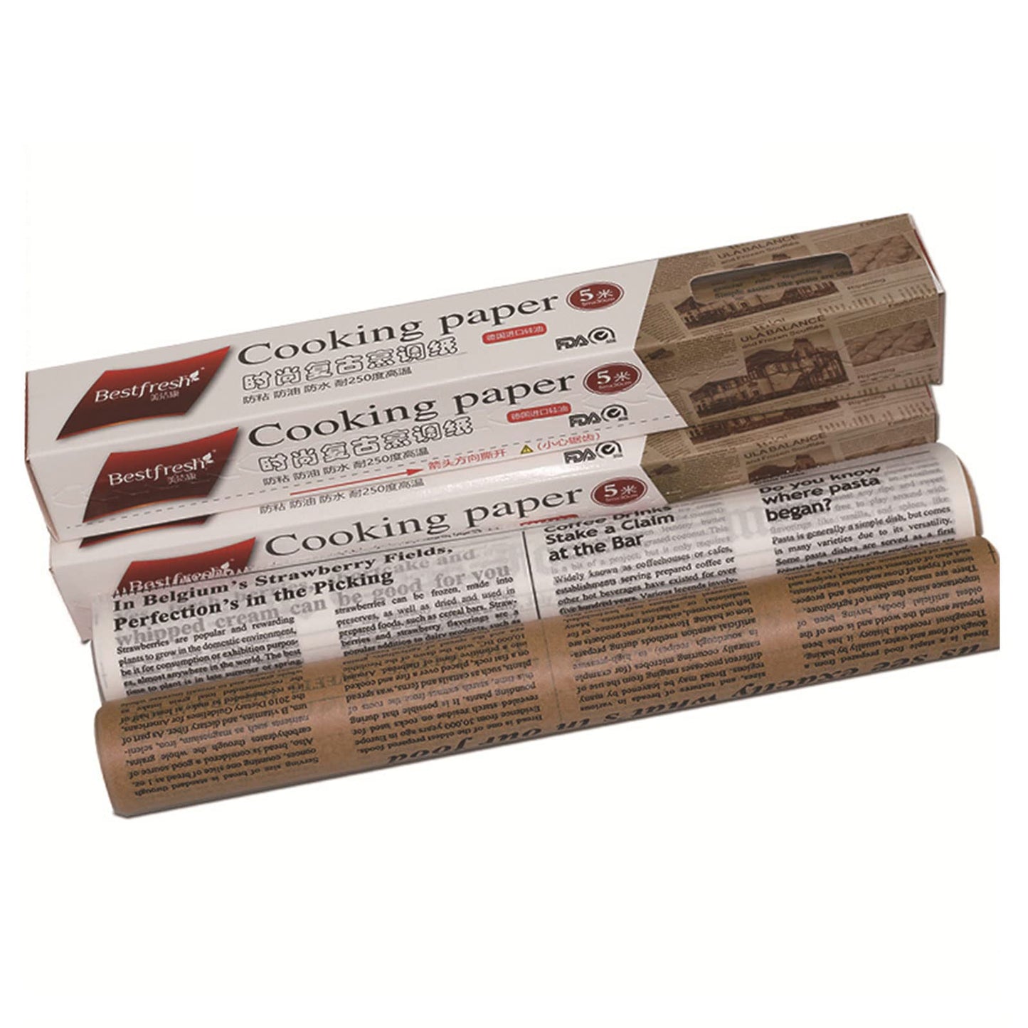 Ochine Parchment Baking Paper Roll, Parchment Paper Roll, Waterproof and Greaseproof Baking Paper, Non-Stick Baking Paper Roll for Baking, Cooking, Grilling, Air Fryer and Steaming