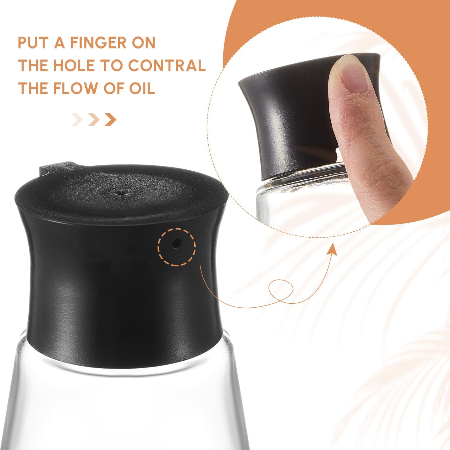 LOYIM 1 Pcs 9.6 oz Cruet Dispenser for Olive Oil Vinegar Soy Sauce Dispenser Bottle Glass Soy Sauce Container Oil Bottle for Kitchen Cooking Barbecue(Black)