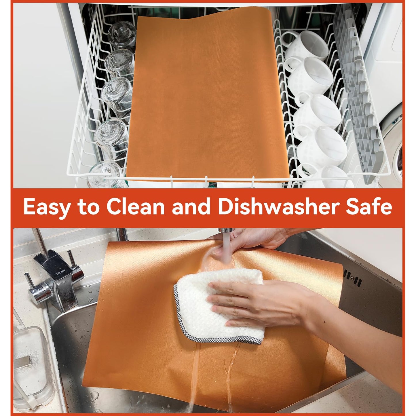 Oven Liners for Bottom of Oven - 2 Pack Large Heavy Duty Mats, 23.6"x15.7" Non-Stick Reusable Liner for Electric, Gas, Toaster Ovens Grills - BPA & PFOA Free Kitchen Accessory to Keep Oven Clean