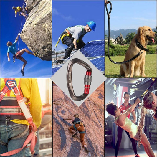 XINDA Screwgate Locking Carabiner Clip - Professional Rock Climbing Carabiner Screw Lock,Heavy Duty Carabiners for Climbing,Mountaineer,Hammock,Camping,Outdoor Equipment (5 pcs Gray)