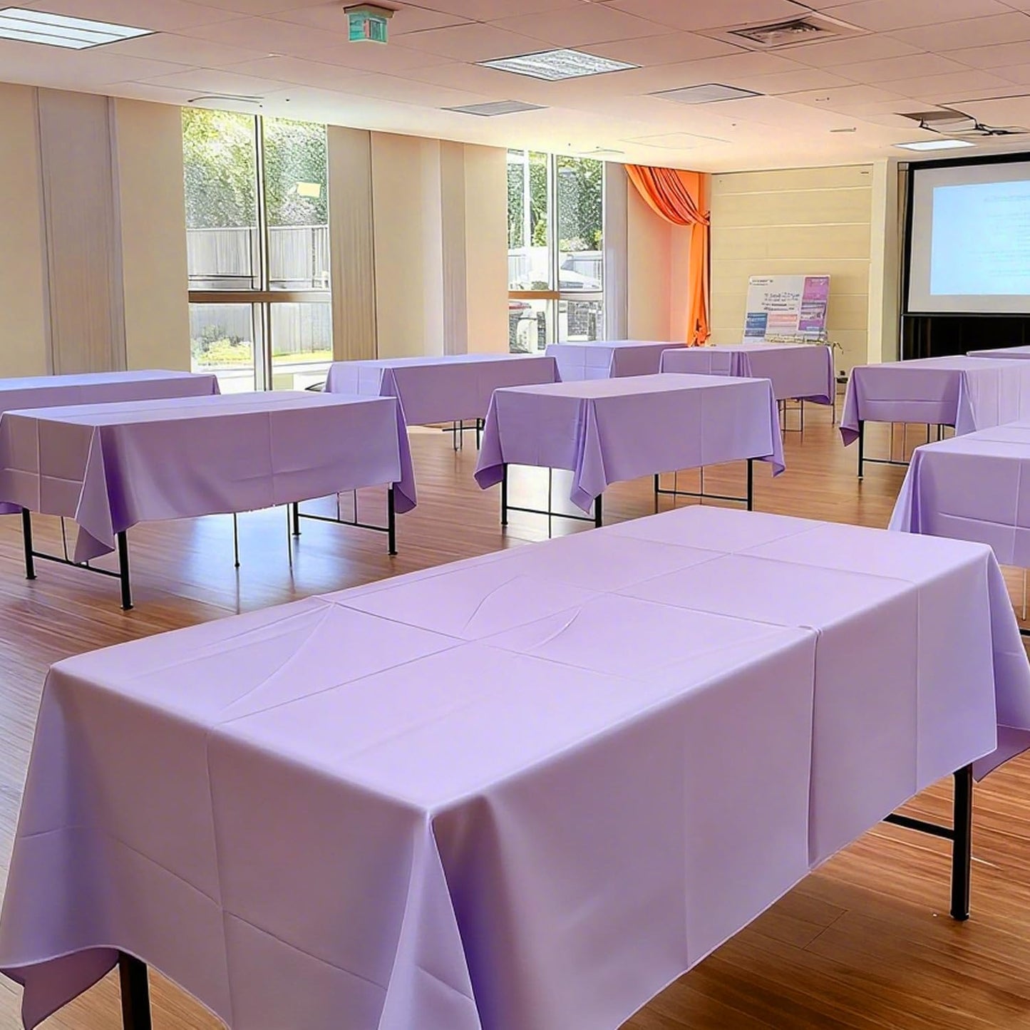 Purple Tablecloth - 3 Pack 54" × 108" Rectangle Disposable Light Purple Tablecloth, Lavender Waterproof Plastic Table Cover for Party, Wedding, Lavender Birthday Decoration