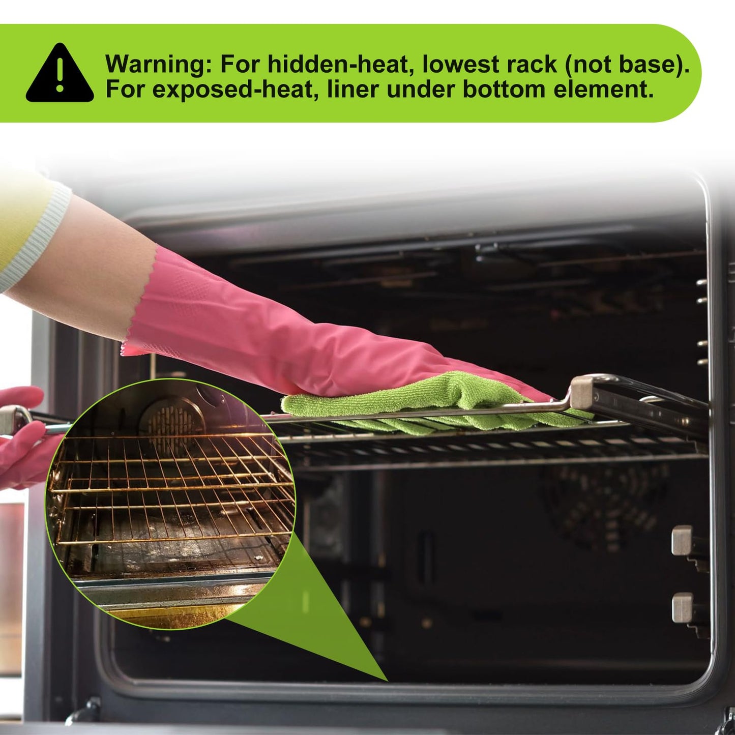 3 Pack Oven Liners for Bottom of Oven 16"x25", Large Thick Heavy Duty Non-Stick Teflon Oven Mat Set, Oven Floor Protector Liner