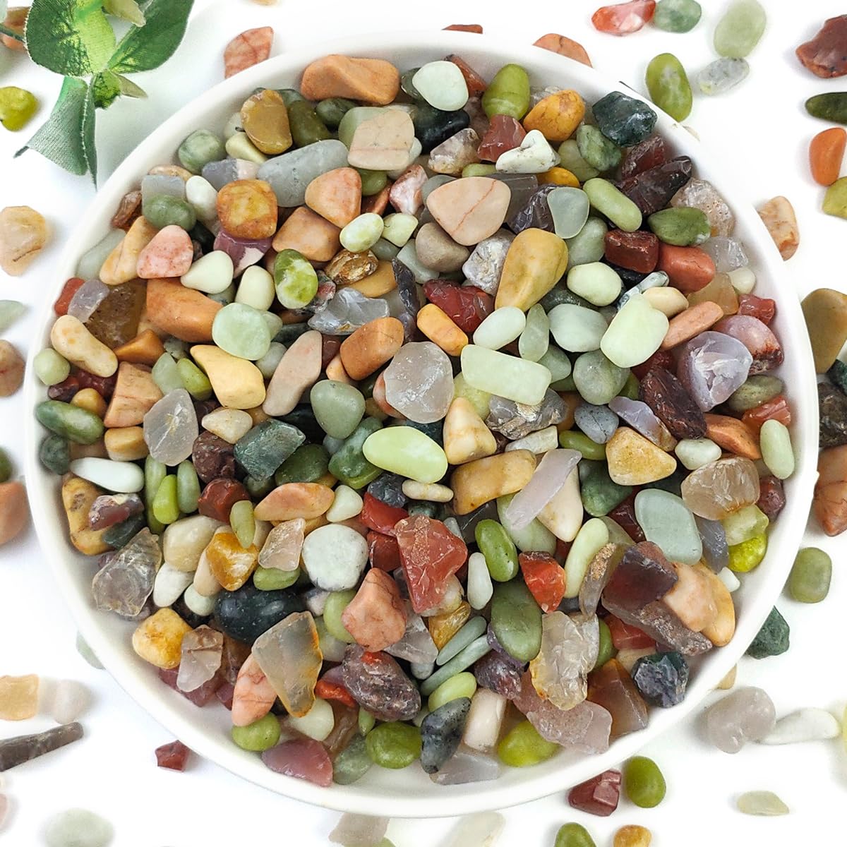 YISZM Colorful Pebbles for Succulents & Cacti - 2LB Natural Polished River Rocks, 3/8 Inch Size