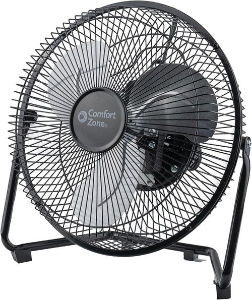 Comfort Zone High-Velocity Desk Fan - 9-Inch All-Metal 3-Speed Turbo Air Circulator | Quiet & Tilt Adjustable for Office & Home