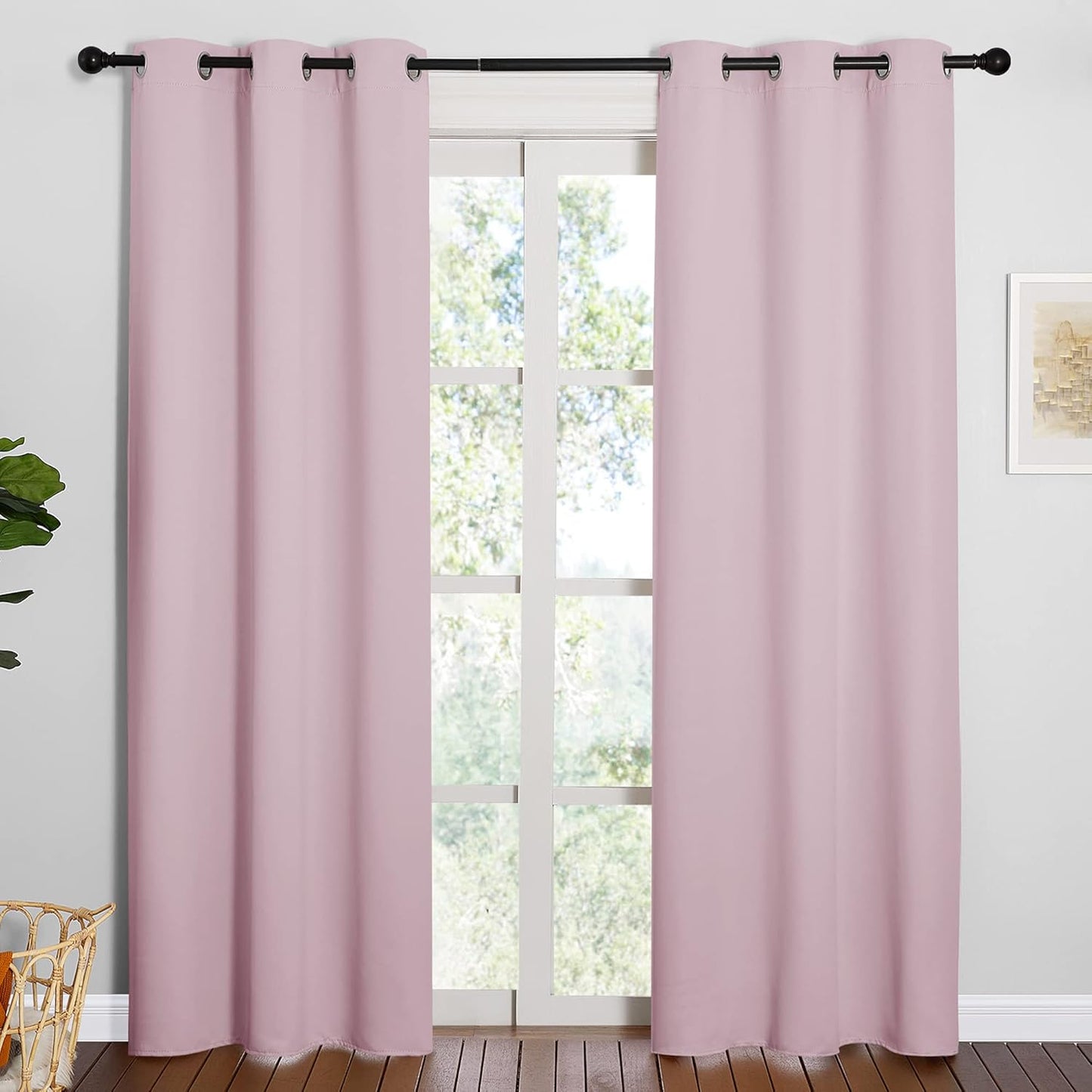 NICETOWN Blackout Curtains - Thermal Insulated Grommet Top Drapes (1 Pair, 42 x 84 Inches, Baby Pink)