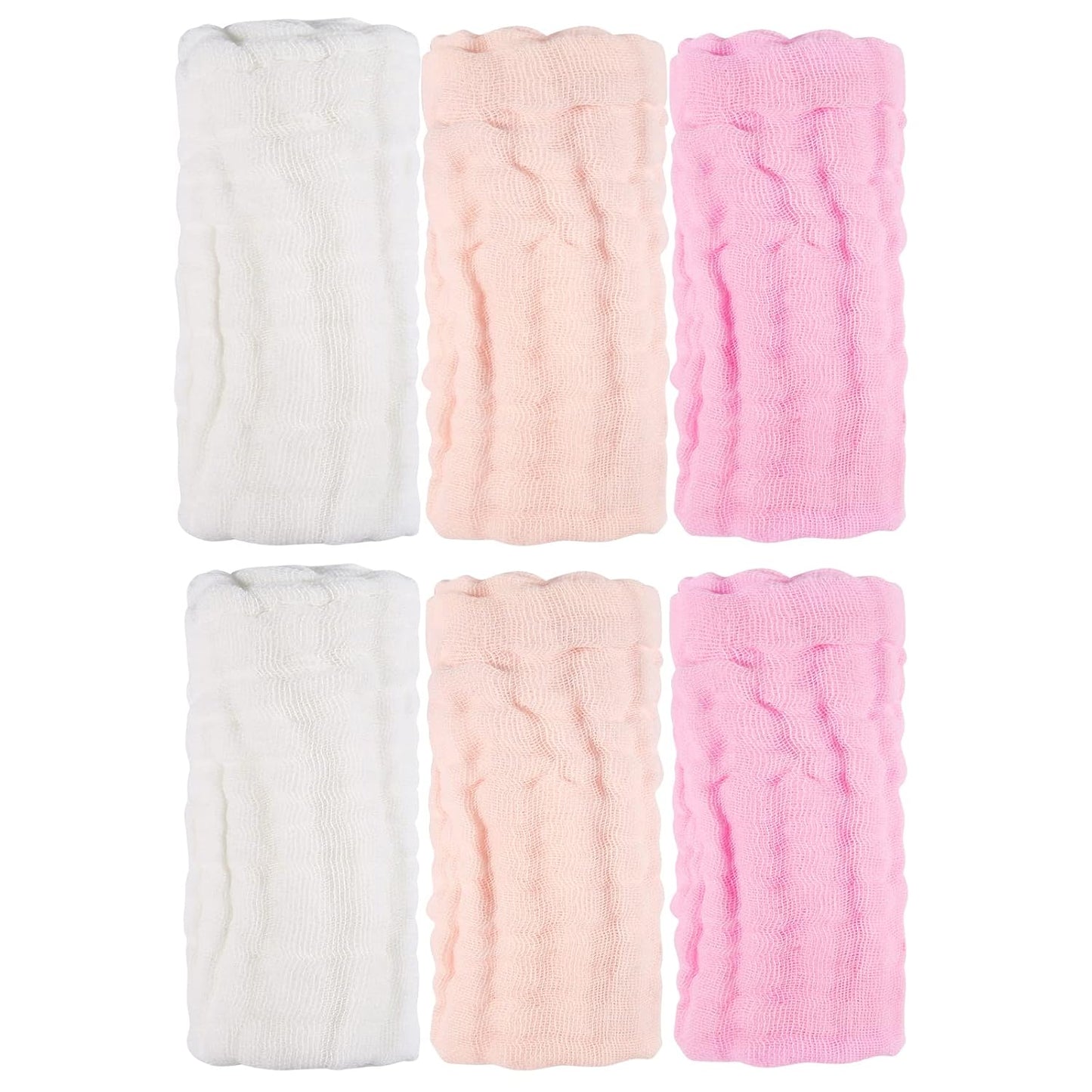 MUKIN Baby Washcloths - Soft, Absorbent Burp Cloths for Newborns | 6 Pack, 12x12 Inches (Pink)