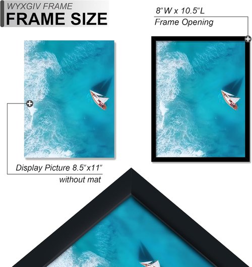 Black Picture Frame Set of 2 by [Brand Name] - Lightweight & Durable for 8.5x11 Inch Photos | Horizontal/Vertical Display