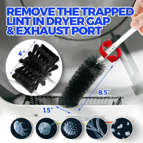 Holikme 16 Feet Dryer Vent Cleaner Kit - Lint Remover & Chimney Brush with Synthetic Head