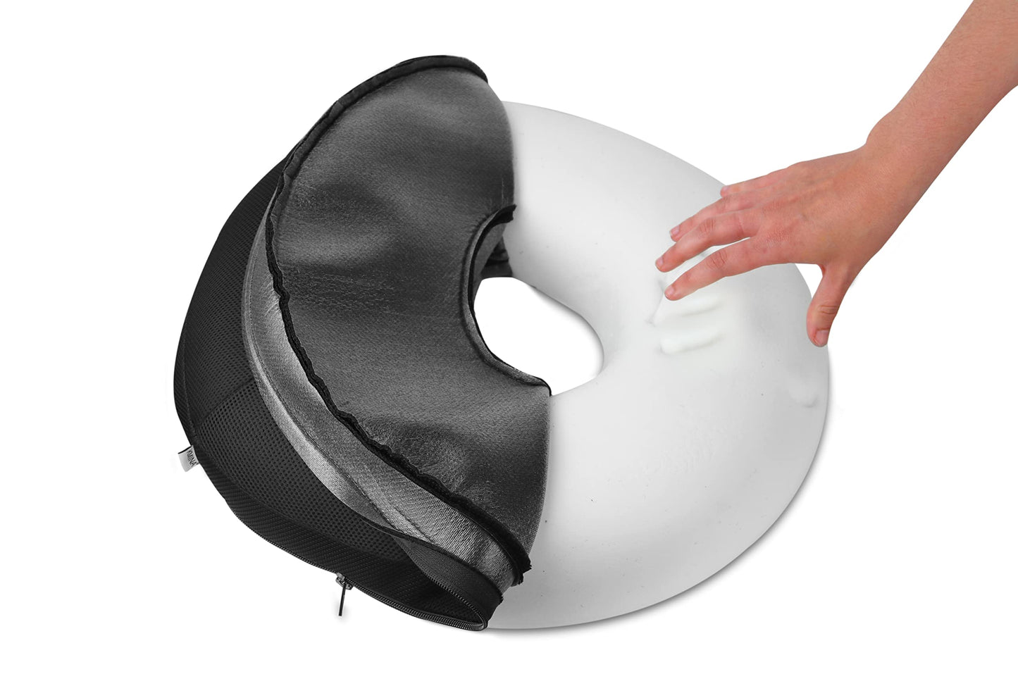 KMINA Donut Tailbone Pillow, Memory Foam Seat Chair Cushion, Sciatica & Pressure Sores Relief, Hemorrhoids Pillow for Sitting, Made in Europe