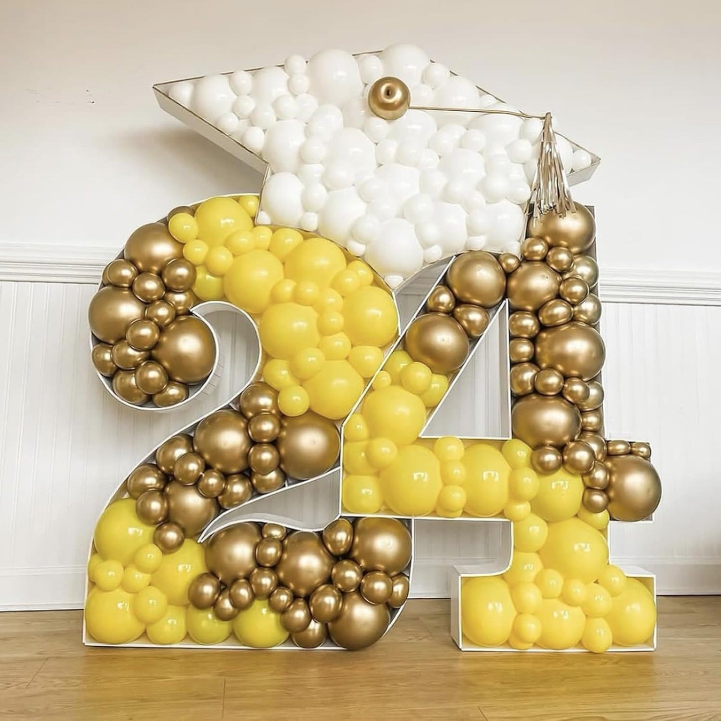 Awenztech Metallic Gold Balloon Arch Kit - 120pcs Chrome Latex Balloons for Weddings, Graduations & Parties