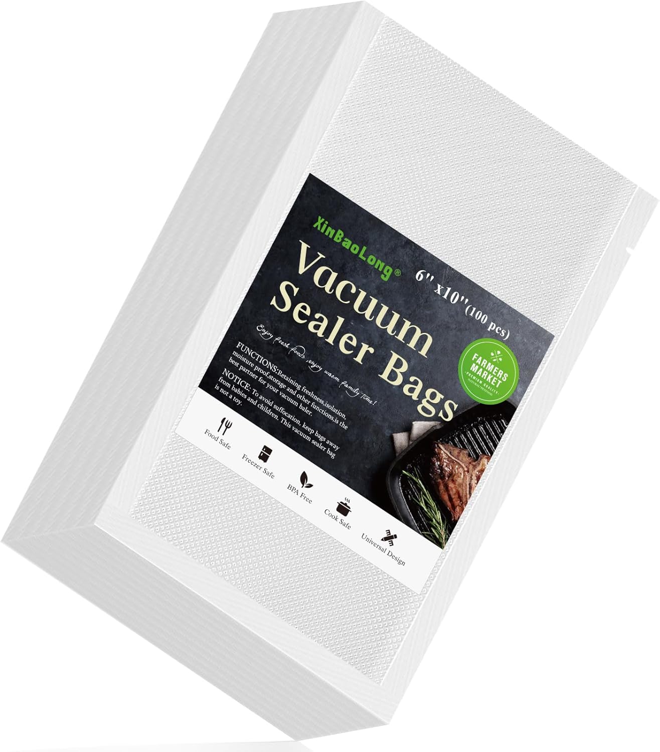 Vacuum Sealer Bags - 100 Quart 6" x 10" | Commercial Grade BPA-Free for Food Storage & Sous Vide