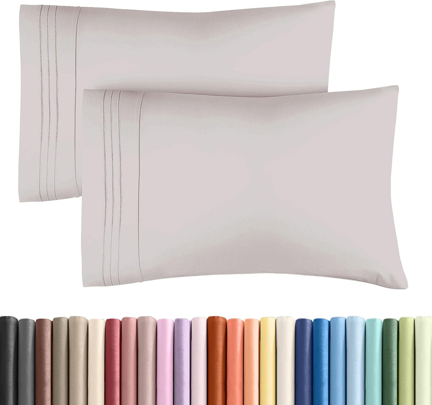 King Pillow Cases by [Brand Name] - Ultra Soft Hotel Quality Covers | Cozy, Wrinkle-Free & Fade Resistant - Light Grey, Set of 2
