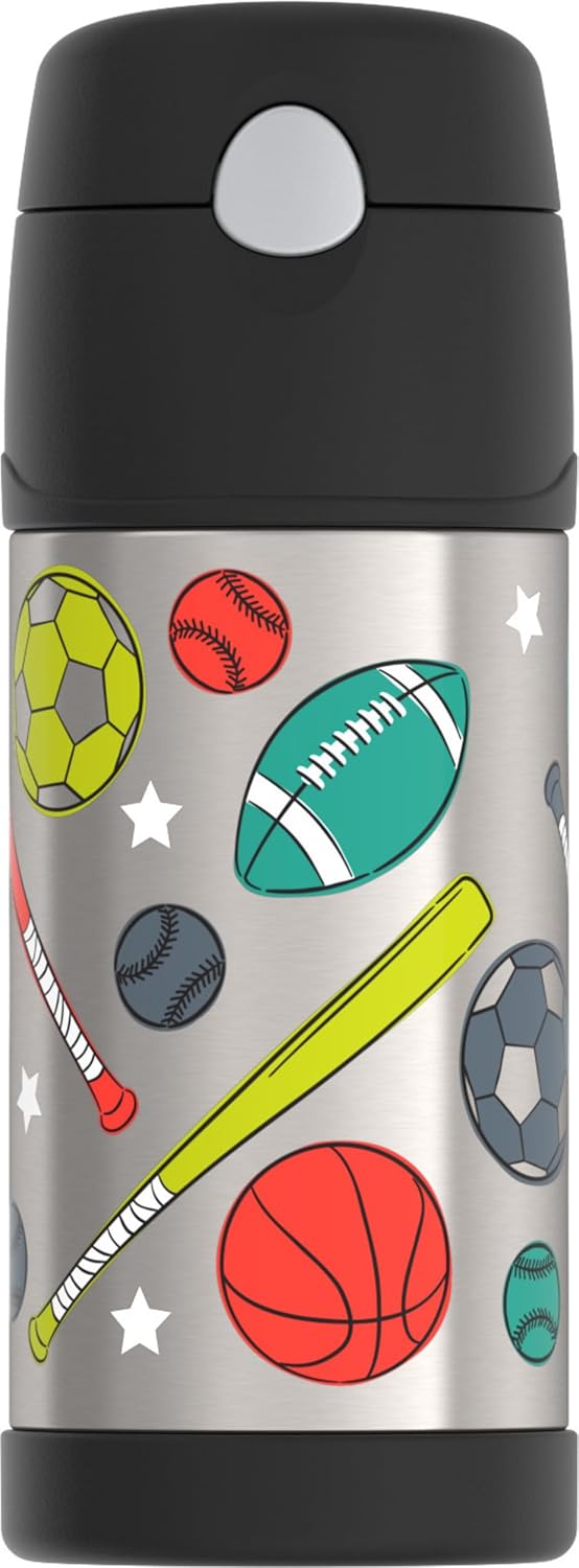 THERMOS FUNTAINER Water Bottle - 12 Ounce Stainless Steel Insulated Bottle with Straw for Kids