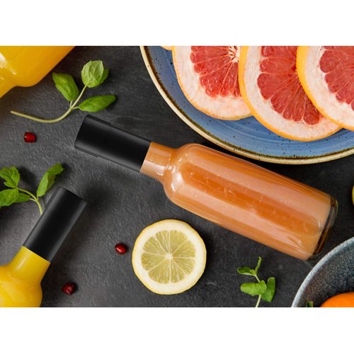Black Shrink Bands,50x60mm 200 Pieces Black Shrink Wrap for Hot Sauce Bottles and Other Liquid Bottles Fits 3/4" to 1" Diameter