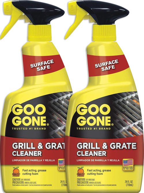 Goo Gone Grill Cleaner Spray - Powerful Degreaser for BBQ Grates & Racks | 24 Ounce (2 Pack)