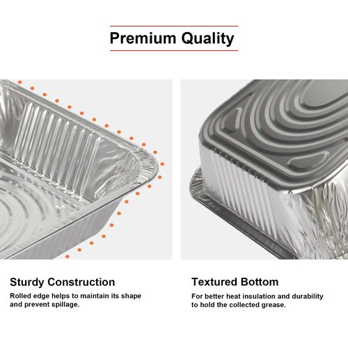GrillChef Aluminum Foil Pans, Disposable 9x13 Baking Pans, 30 Pack Tin Foil Holders Half Size for Cake, Steam Table, Cooking, Heating, Storing, Aluminum Trays Heavy Duty