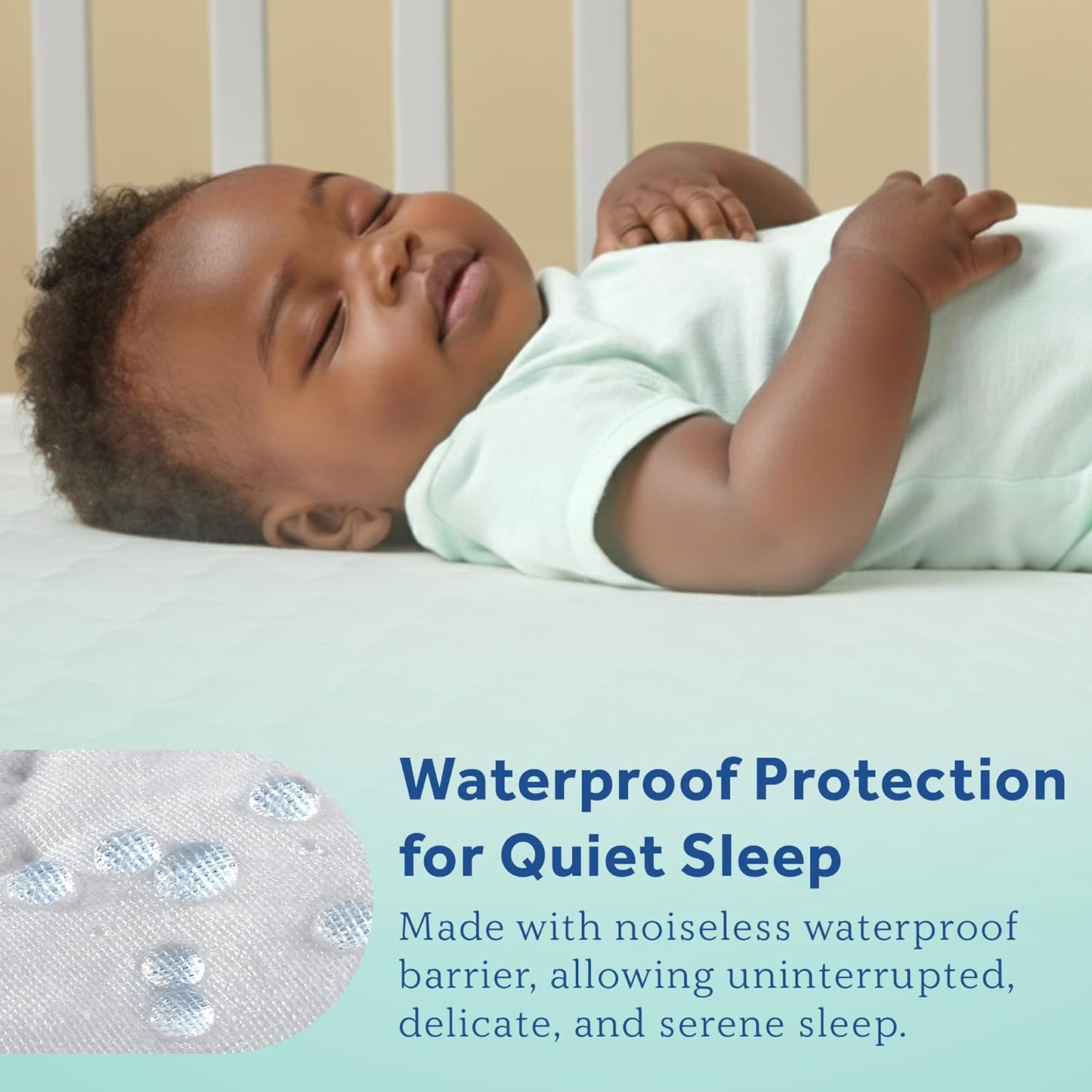 Sealy Baby Waterproof Crib Mattress Protector - Noiseless Quilted Cotton-Blend Cover, 52 x 28, White | Easy to Clean