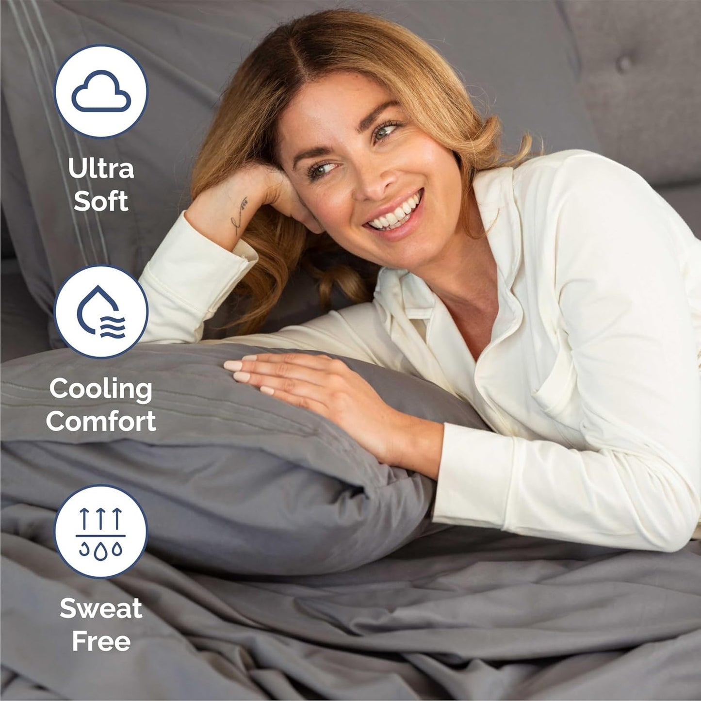Queen Size 4-Piece Sheet Set by [Brand Name] - Comfy, Breathable & Cooling Luxury Bedding - Deep Pockets, Soft & Wrinkle-Free - Dark Grey
