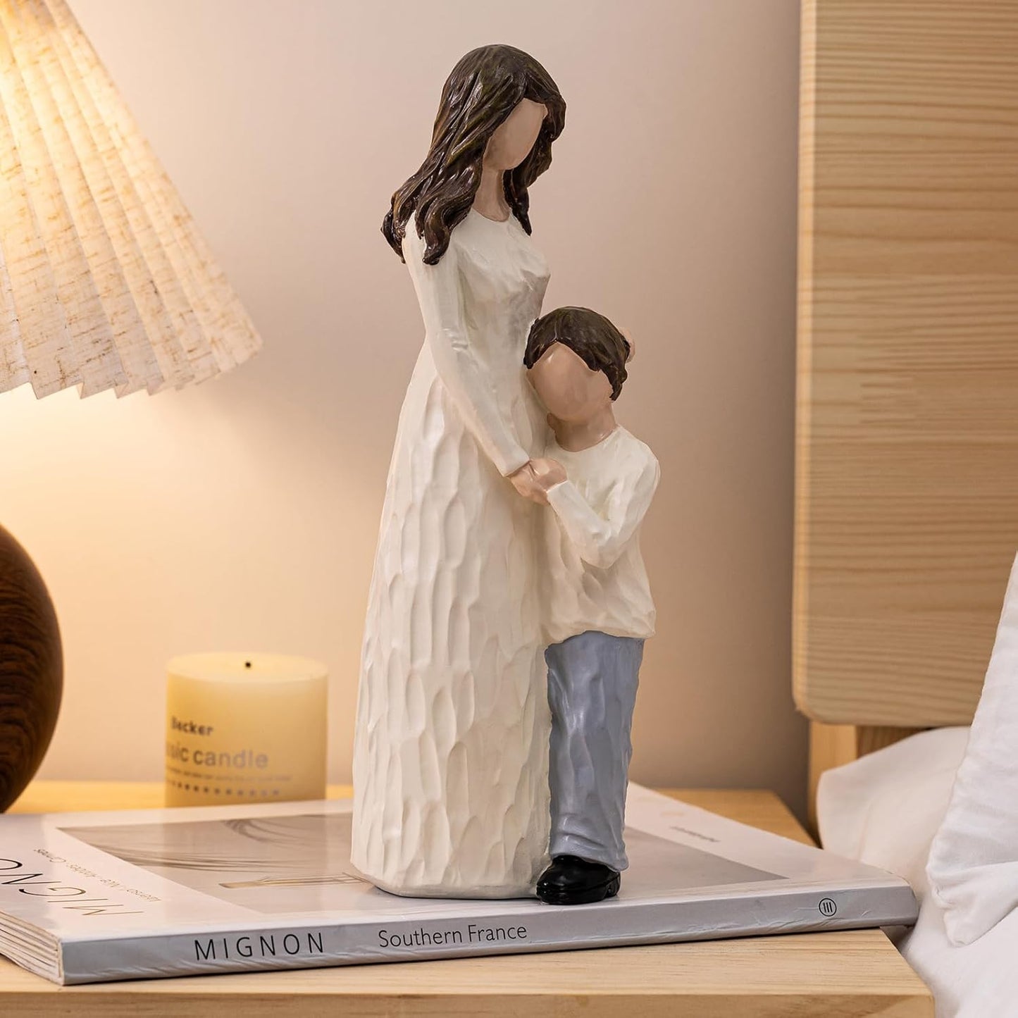Regine Switzerland Mother and Son Figurines - Hand-Painted Family Sculpture Gift | 9.5" H for Birthdays, Mother's Day & More
