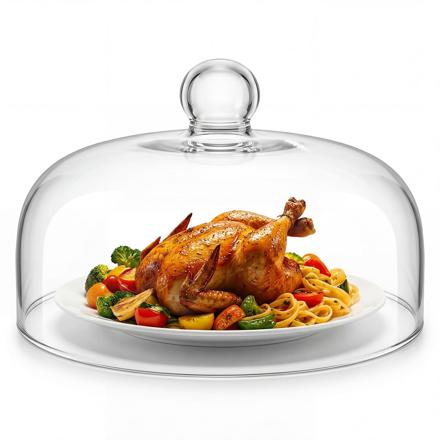 12" Borosilicate Glass Microwave Splatter Cover, Large Clear Food Cover with Handle, 12-Inch Plate Lid, BPA-Free, Heat-Resistant & Dishwasher-Safe Microwave Splatter Guard for Reheating