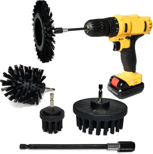 Power Grill Brush | 5-Piece BBQ Cleaning Kit - Nylon Safe Bristles, Wire-Free Design for All Grill Types