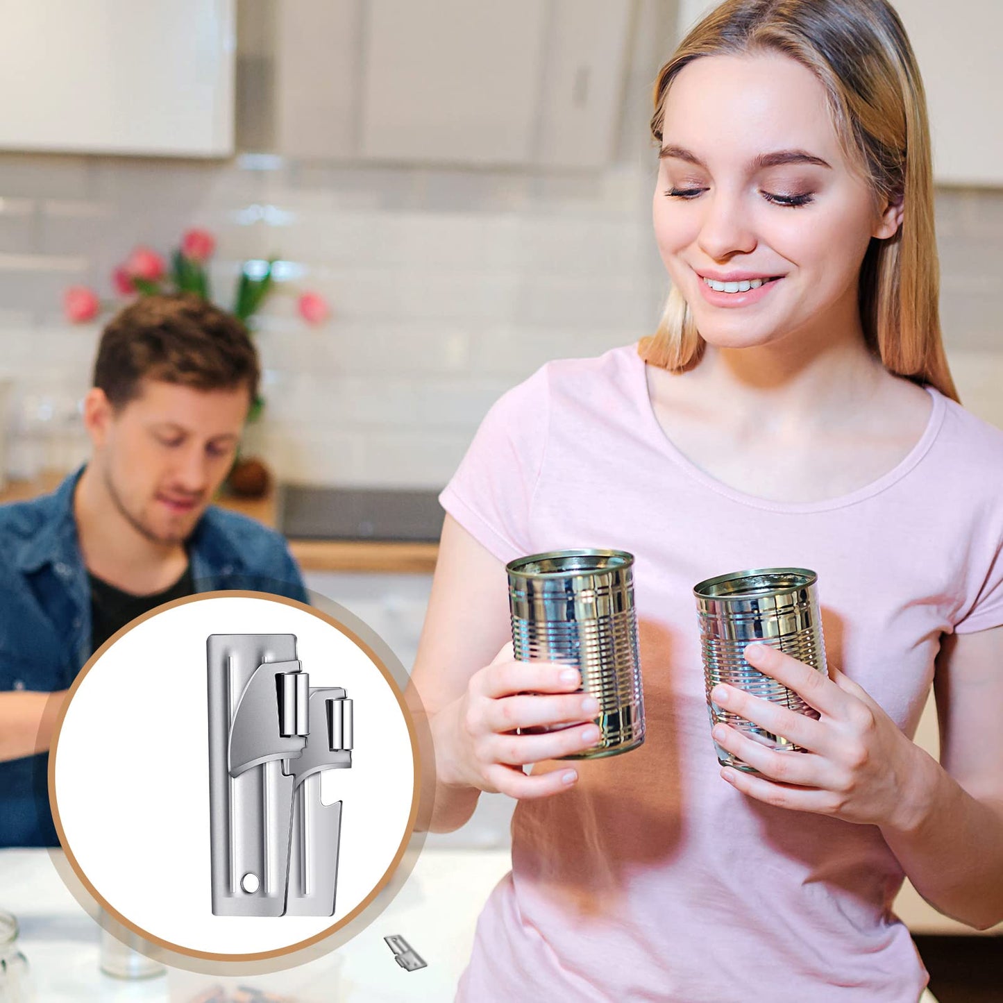 P-38 and P-51 Military Style Can Openers with Key Rings Stainless Steel Camping Can Opener Portable for Kitchen Travel Camping Survival(12 Set)