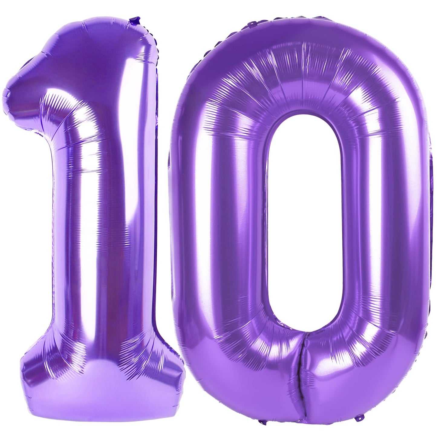 Purple Number 10 Balloon 40 inch, 10 Number Balloons, 10th Purple Birthday Decorations, 10 Year Old Girls Boys Party Supplies