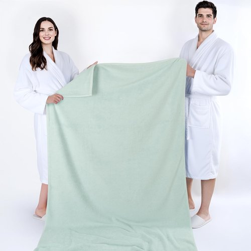 Cotton Paradise 100% Cotton Oversized Bath Sheet - Extra Large Turkish Towel in Mint Green | 40x80 Inches