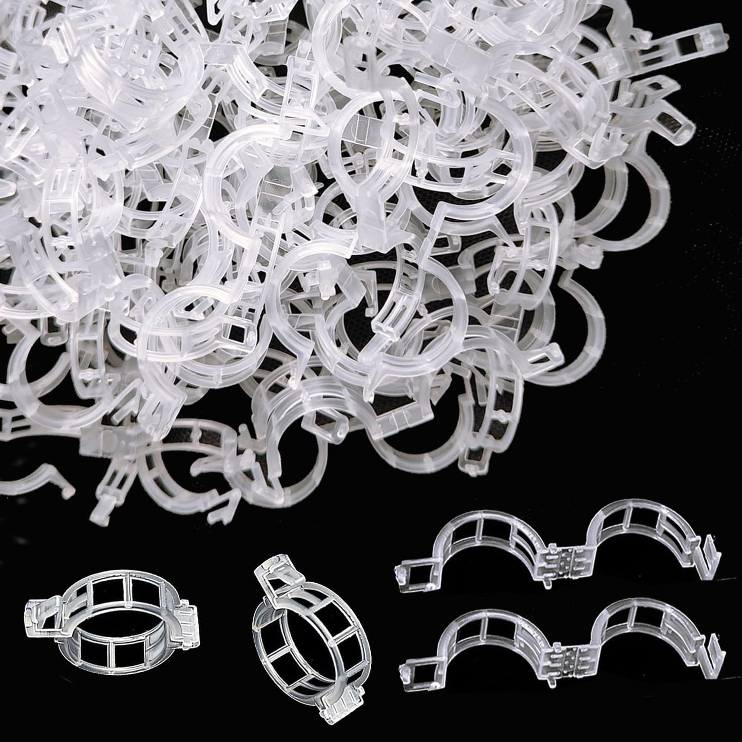 Skiennix Plant Support Clips - 150pcs Tomato & Grape Vine Clips for Garden Trellis | Durable Plastic for Secure Planting